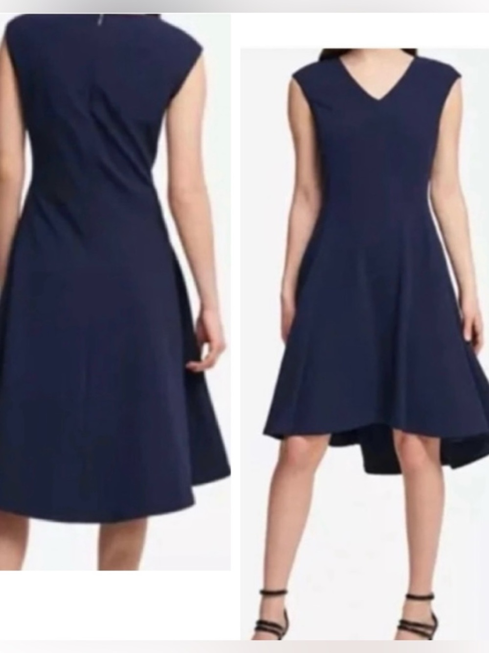 DKNY Sleeveless High Low Fit And Flare Dress
